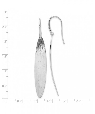 Sterling Silver Rhodium-plated Polished and Diamond Cut Oval Drop Earrings Jewelry for Women $45.48 Earrings