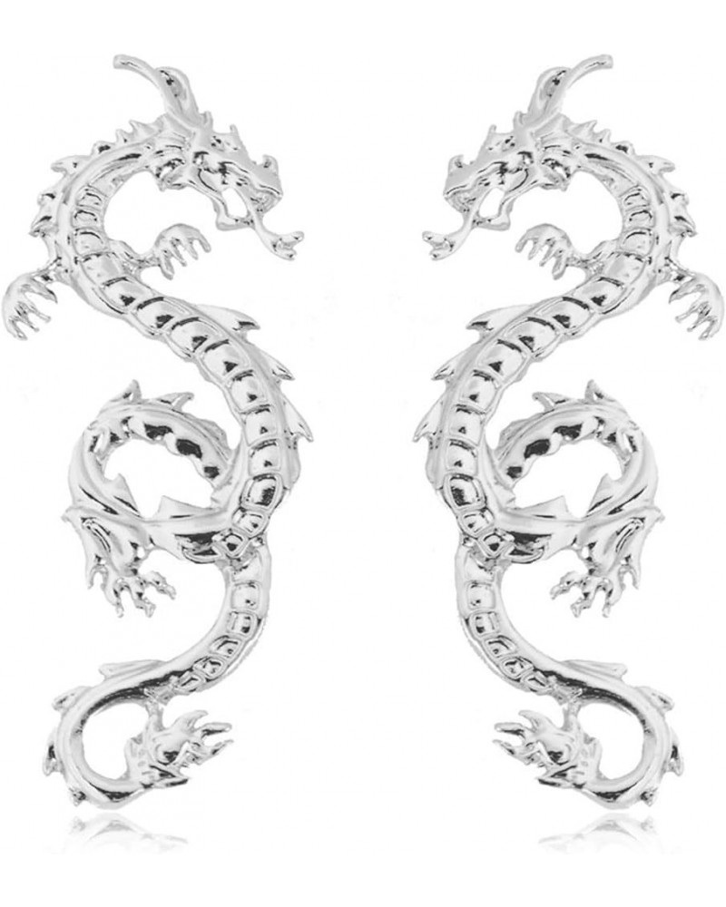 Dragon Earrings for Women Chinese Style Dragon Stud Earrings Punk Animal Totem Earrings Spring Festival Jewelry Gifts D $7.40...