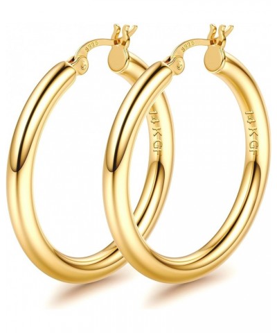 14K Gold Filled Hoop Earrings for Women, Hypoallergenic Large Gold Hoop Earrings, Lightweight Oversized Big Hoop Earrings Gol...