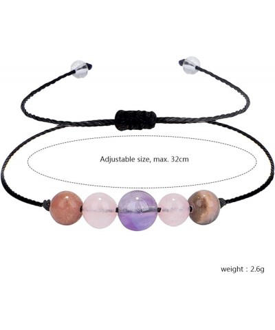 Multistyle Healing Crystal Stone Bead Strand Card Bracelets Handmade Adjustable Wax Rope Yoga Amethyst Onyx Amazonite Multico...