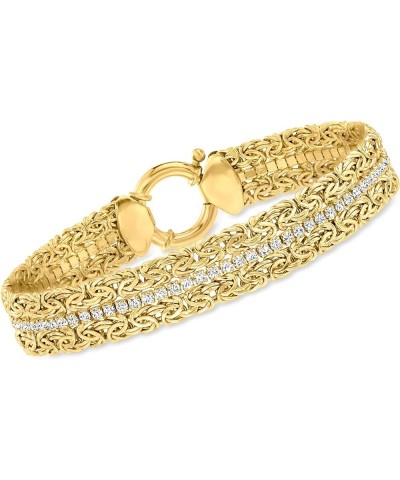 3.00 ct. t.w. CZ Byzantine Bracelet in 18kt Gold Over Sterling 8.0 Inches $69.36 Bracelets