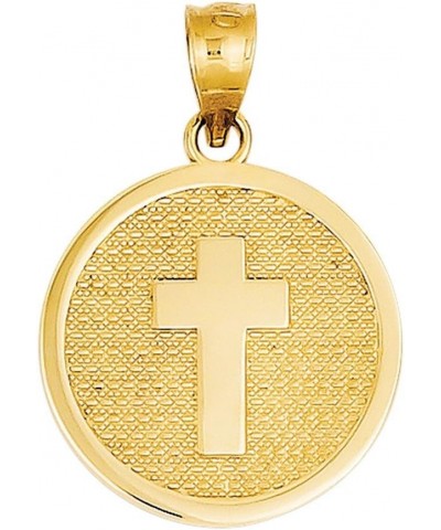 Cross Disc Charm Pendant with "God Bless" on Back $39.68 Pendants