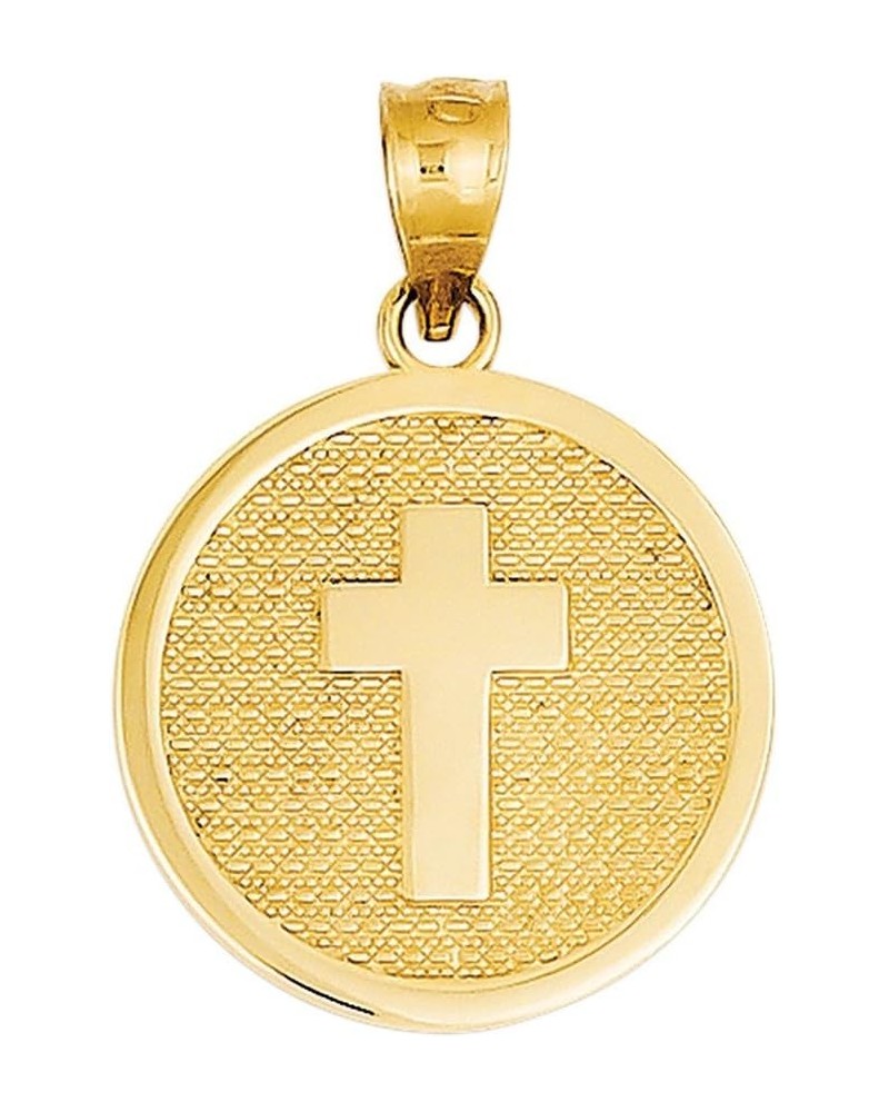 Cross Disc Charm Pendant with "God Bless" on Back $39.68 Pendants