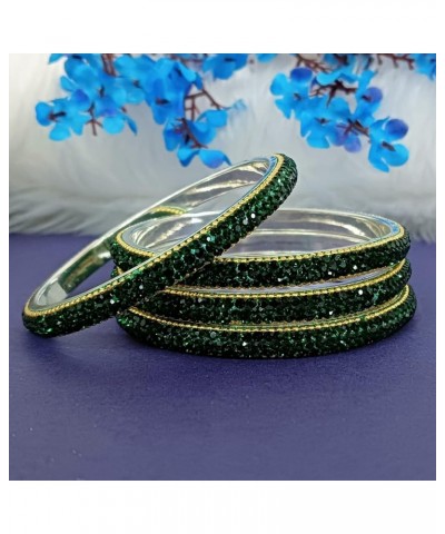 Indian Bangles for Women Indian Bangle Set Bollywood Style Rhinestone Crystal Bridal Bracelet Jewelry Set for Women Girls Chr...