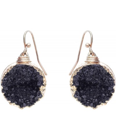 Gold Plated Earring for Women – Stylish Gold Design – Druzy Drop Dangle Earring – Great Gift Jet $8.82 Earrings