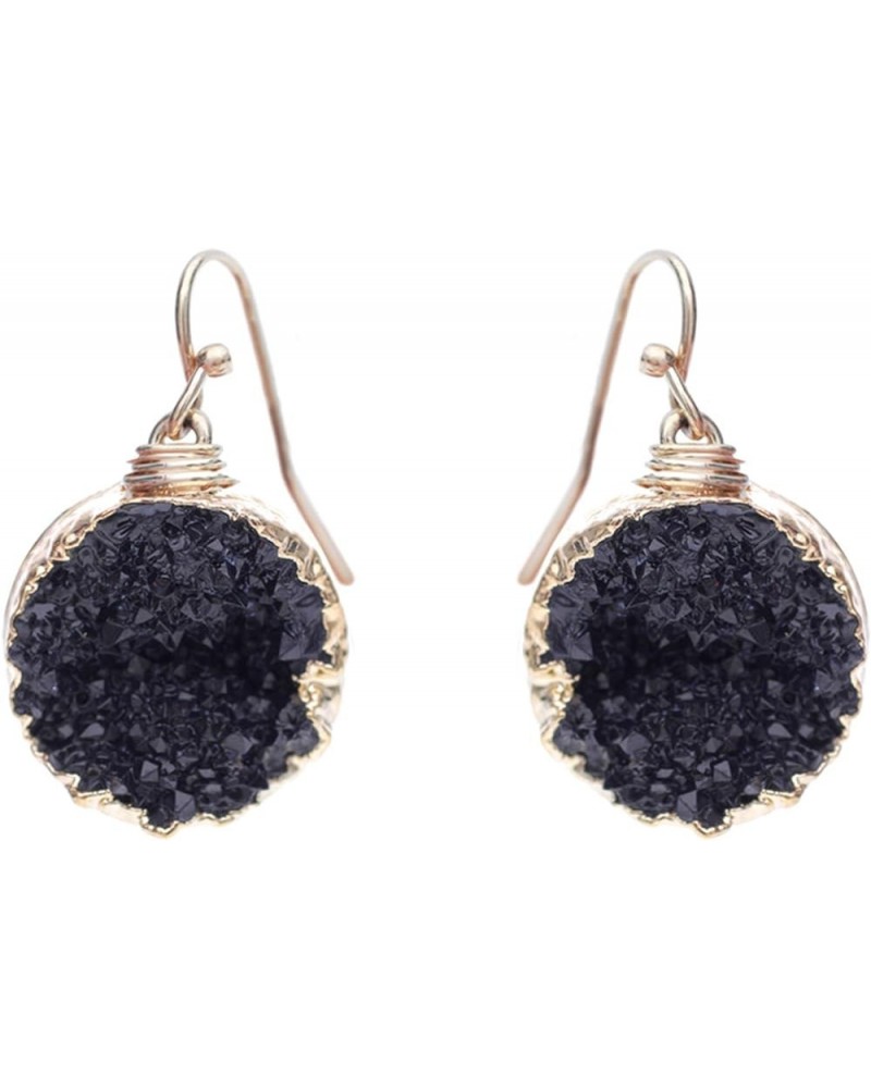 Gold Plated Earring for Women – Stylish Gold Design – Druzy Drop Dangle Earring – Great Gift Jet $8.82 Earrings