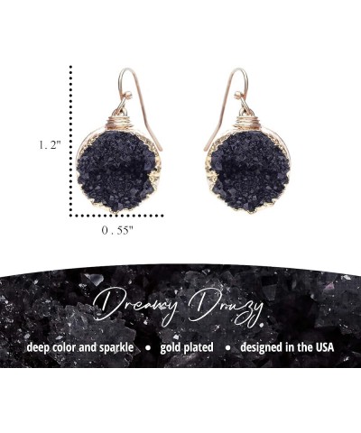 Gold Plated Earring for Women – Stylish Gold Design – Druzy Drop Dangle Earring – Great Gift Jet $8.82 Earrings