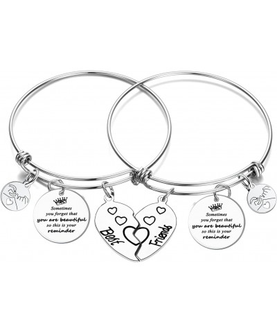 2Pcs Friendship Gifts Graduation Thanksgiving Gifts Best Friend Bangle Bracelet Sometimes You Forget That You Are Beautiful S...