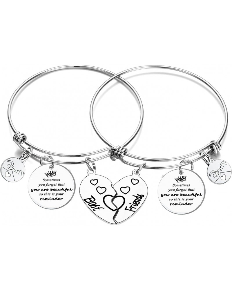 2Pcs Friendship Gifts Graduation Thanksgiving Gifts Best Friend Bangle Bracelet Sometimes You Forget That You Are Beautiful S...