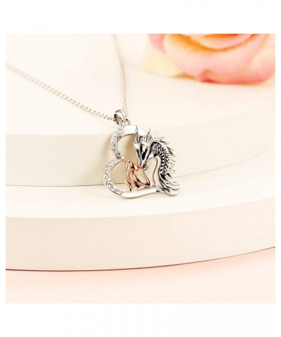 Mother Daughter Necklace 925 Sterling Silver Mermaid/Lucky Elephant/Panda Animal Necklace moon pendant Love you forever Jewel...