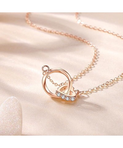 S925 Sterling Silver Necklace for Women Yellow Gold/White Gold/Rose Gold Exquisite Silver Necklace for Everyday Jewelry Circl...