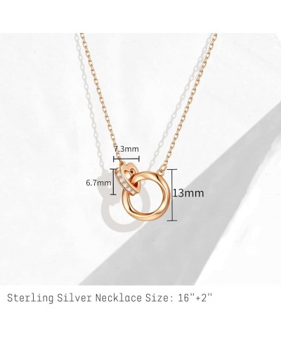 S925 Sterling Silver Necklace for Women Yellow Gold/White Gold/Rose Gold Exquisite Silver Necklace for Everyday Jewelry Circl...