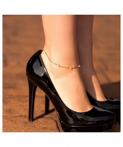 Pink Hearts Anklet for Women and Girls 24k Real Gold Plated 11.0 Inches $17.31 Anklets