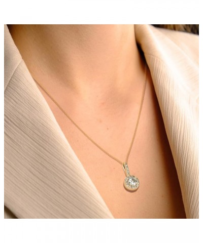 Solitaire Diamond Necklace with Lab-grown Diamond Set in 14K Gold, Color E-F Clarity VS1-VS2 2 CTTW Halo Pendant Yellow $588....