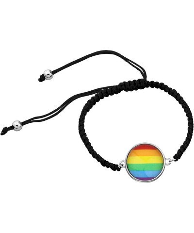 LBSBO LGBT Adjustable Bracelet Rainbow Gay & Lesbian Pride Bracelet Rainbow flag Br $9.04 Bracelets