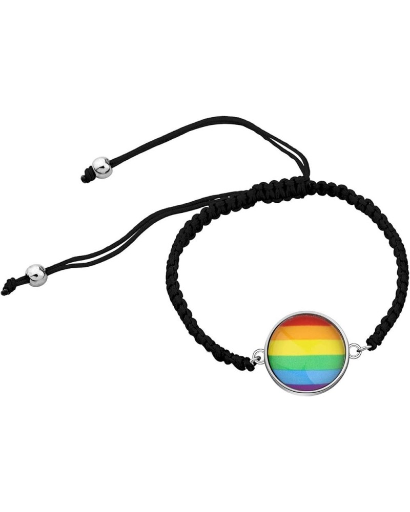 LBSBO LGBT Adjustable Bracelet Rainbow Gay & Lesbian Pride Bracelet Rainbow flag Br $9.04 Bracelets