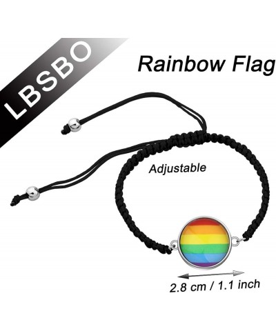 LBSBO LGBT Adjustable Bracelet Rainbow Gay & Lesbian Pride Bracelet Rainbow flag Br $9.04 Bracelets