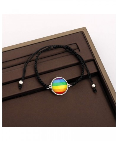 LBSBO LGBT Adjustable Bracelet Rainbow Gay & Lesbian Pride Bracelet Rainbow flag Br $9.04 Bracelets