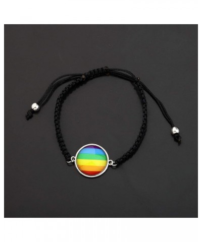 LBSBO LGBT Adjustable Bracelet Rainbow Gay & Lesbian Pride Bracelet Rainbow flag Br $9.04 Bracelets