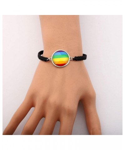 LBSBO LGBT Adjustable Bracelet Rainbow Gay & Lesbian Pride Bracelet Rainbow flag Br $9.04 Bracelets