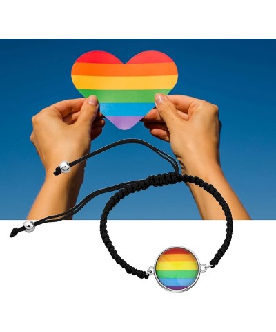 LBSBO LGBT Adjustable Bracelet Rainbow Gay & Lesbian Pride Bracelet Rainbow flag Br $9.04 Bracelets