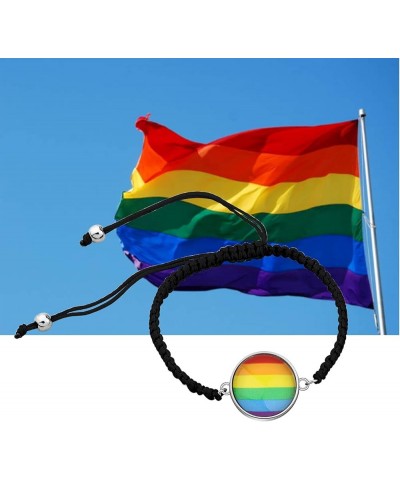 LBSBO LGBT Adjustable Bracelet Rainbow Gay & Lesbian Pride Bracelet Rainbow flag Br $9.04 Bracelets