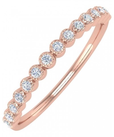 0.08 Carat Diamond Wedding Band Ring in 14K Gold Rose Gold $63.80 Bracelets