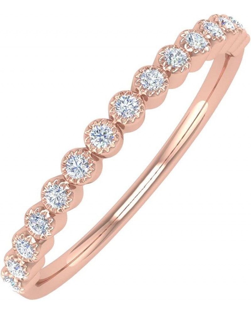 0.08 Carat Diamond Wedding Band Ring in 14K Gold Rose Gold $63.80 Bracelets