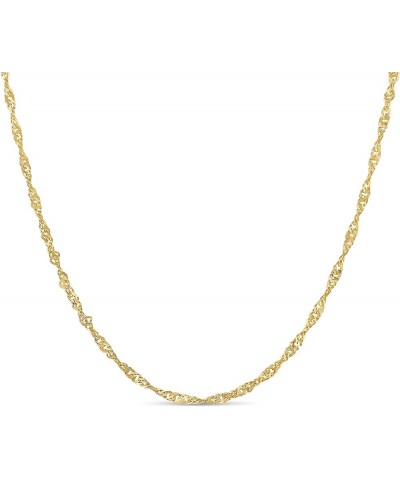 Unisex 14k Yellow Gold Singapore Twisted Chain Necklace for Men Women | Various Width & Length | Jewelry Gifts 1.1mm $96.56 N...