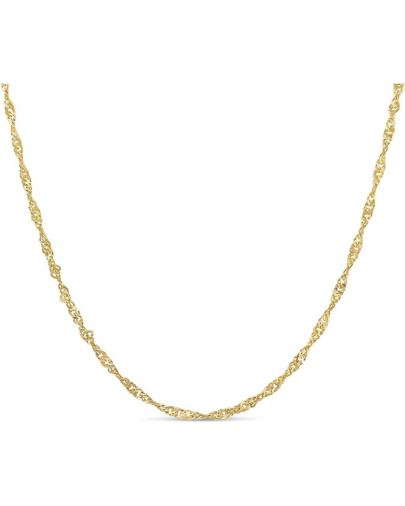 Unisex 14k Yellow Gold Singapore Twisted Chain Necklace for Men Women | Various Width & Length | Jewelry Gifts 1.1mm $96.56 N...