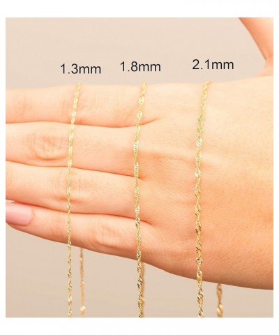 Unisex 14k Yellow Gold Singapore Twisted Chain Necklace for Men Women | Various Width & Length | Jewelry Gifts 1.1mm $96.56 N...