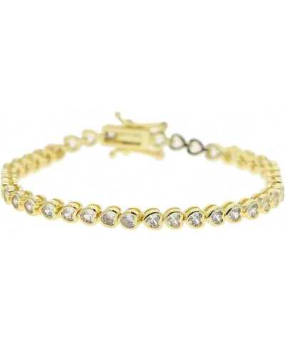 Various Shaped Geometric Bezel CZ Tennis Chain Bracelet Classic Women Jewelry 17cm gold heart $15.93 Bracelets