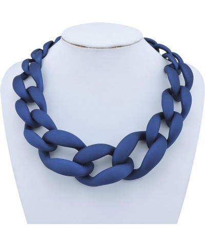 Statement Chunky Fashion Acrylic Beads Choker Chain Necklace for Women Gifts Estate Blue $11.54 Necklaces