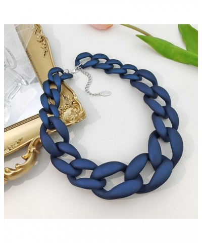 Statement Chunky Fashion Acrylic Beads Choker Chain Necklace for Women Gifts Estate Blue $11.54 Necklaces