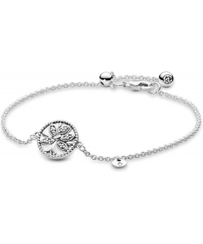 Jewelry Sparkling Family Tree Slider Cubic Zirconia Bracelet in Sterling Silver 7.1 Inches $31.20 Bracelets