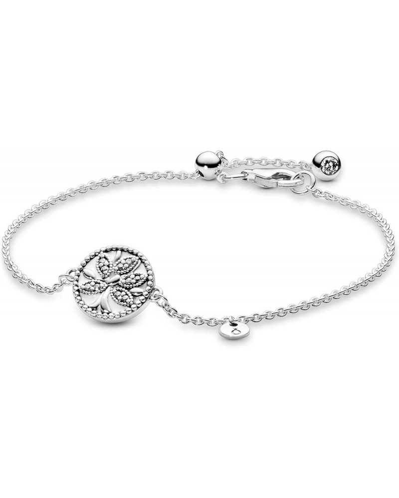 Jewelry Sparkling Family Tree Slider Cubic Zirconia Bracelet in Sterling Silver 7.1 Inches $31.20 Bracelets