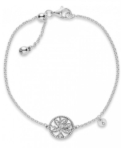 Jewelry Sparkling Family Tree Slider Cubic Zirconia Bracelet in Sterling Silver 7.1 Inches $31.20 Bracelets