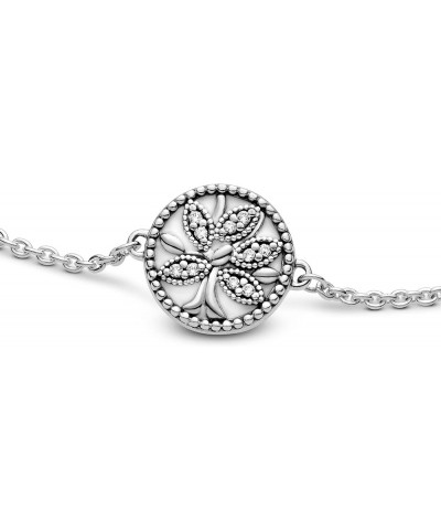 Jewelry Sparkling Family Tree Slider Cubic Zirconia Bracelet in Sterling Silver 7.1 Inches $31.20 Bracelets