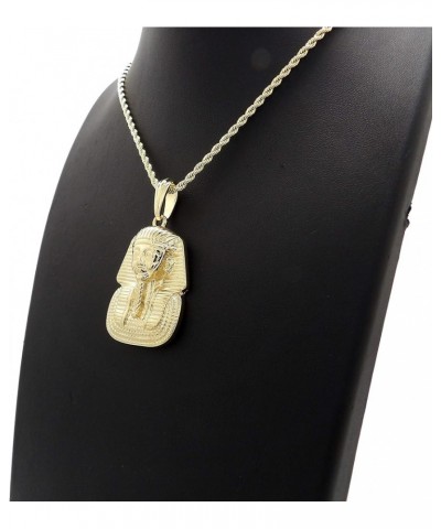 Egyptian Pharaoh King TUT Pendant 24" Various Chain Necklace in Gold, Silver Tone Gold / 2mm 24" Rope Chain $11.43 Necklaces