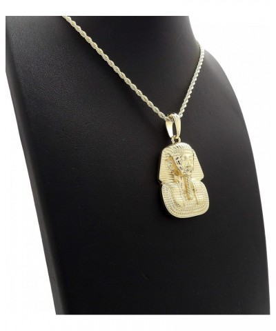 Egyptian Pharaoh King TUT Pendant 24" Various Chain Necklace in Gold, Silver Tone Gold / 2mm 24" Rope Chain $11.43 Necklaces