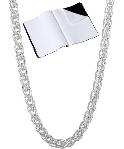 1mm-5mm Solid .925 Sterling Silver Braided Wheat Chain Necklace or Bracelet 24.0 Inches 2.7mm Necklace $32.00 Necklaces