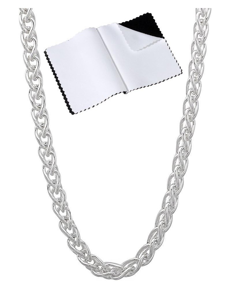 1mm-5mm Solid .925 Sterling Silver Braided Wheat Chain Necklace or Bracelet 24.0 Inches 2.7mm Necklace $32.00 Necklaces