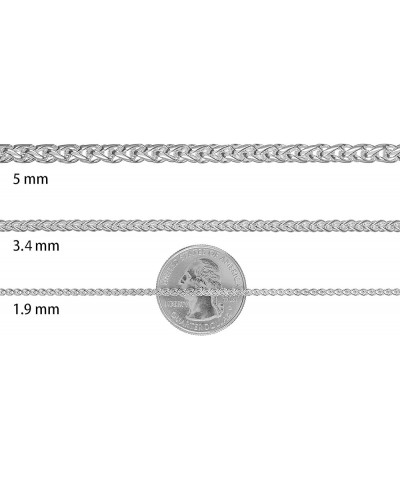 1mm-5mm Solid .925 Sterling Silver Braided Wheat Chain Necklace or Bracelet 24.0 Inches 2.7mm Necklace $32.00 Necklaces