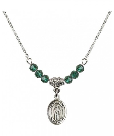 May Birth Month Bead Necklace with Catholic Patron Saint Petite Charm, 18 Inch Saint Samuel $32.51 Necklaces