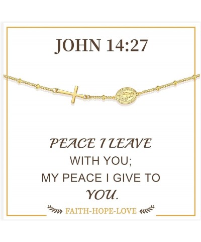 Christian Gifts for Women, Easter Gifts for Teens Gold Cross Bracelet for Women Confirmation Gifts for Teenage Girls Baptism ...