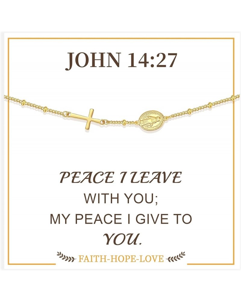 Christian Gifts for Women, Easter Gifts for Teens Gold Cross Bracelet for Women Confirmation Gifts for Teenage Girls Baptism ...