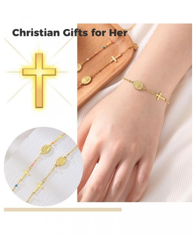 Christian Gifts for Women, Easter Gifts for Teens Gold Cross Bracelet for Women Confirmation Gifts for Teenage Girls Baptism ...