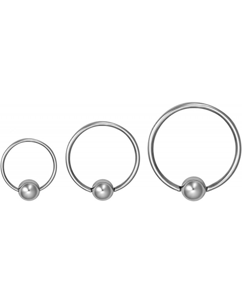 Stainless Steel Captive Bead Ring, Captive Bead Ball, Captive Hoop Cartilage, 14g-20g Every-Day Surgical Steel Captive Bead R...