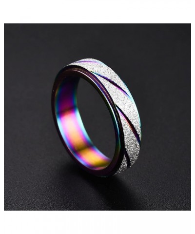 Women Titanium Steel Ring Simple Wedding Band Engagement Rings Anniversary Jewelry Size 6-10 (A, 6), Rose Gold,White,Purple P...