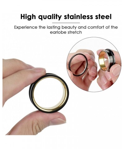 Stainless Steel Ear Gauges Screw Plugs 30mm Tunnels for Ears Double Flared Expander Stretcher Earrings (Black, Golden) $10.82...